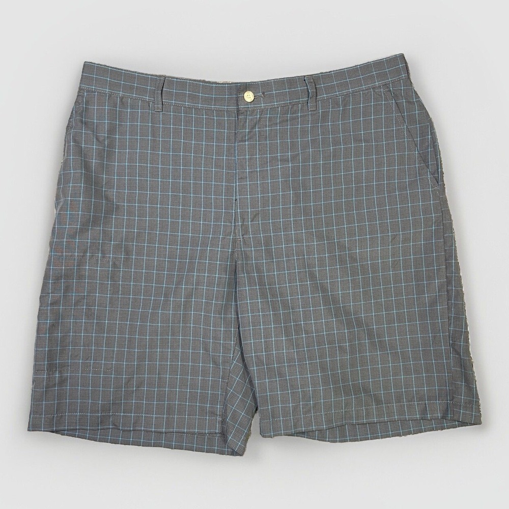GRAND SLAM Performance GRAY BLUE Plaid‎ Golf Shorts Mens Size 40